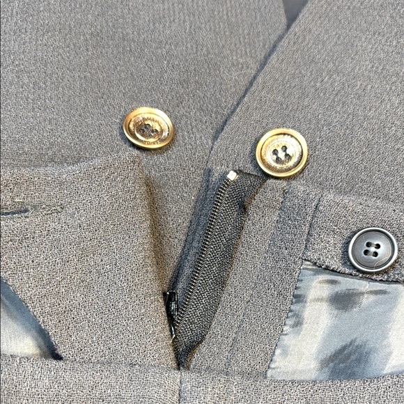 Vintage EUC Emporio Armani Beautifully Embellished Gray/Blue Suit Jacket/Skirt 🤩 - Picture 11 of 16